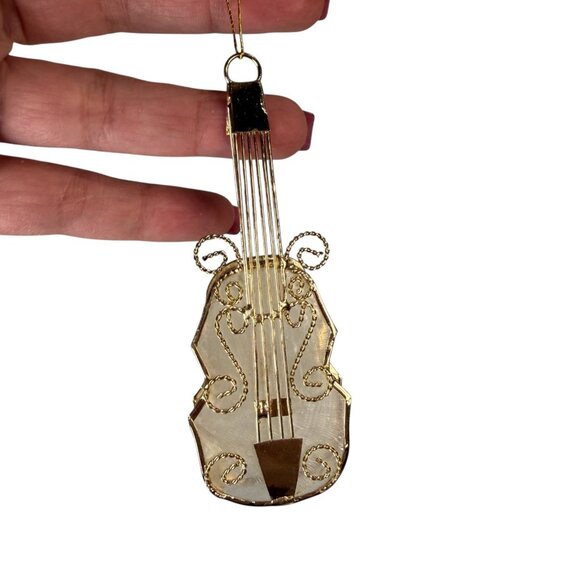 Vintage Capiz Shell Star Violin Christmas Holiday Ornament Lot - Picture 13 of 16
